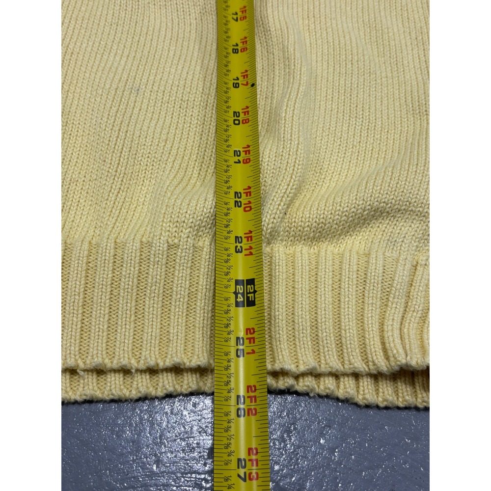 Polo Ralph Lauren Mens XL Yellow Cotton Ribbed Knit Crewneck Pony Logo Sweater - Picture 5 of 6